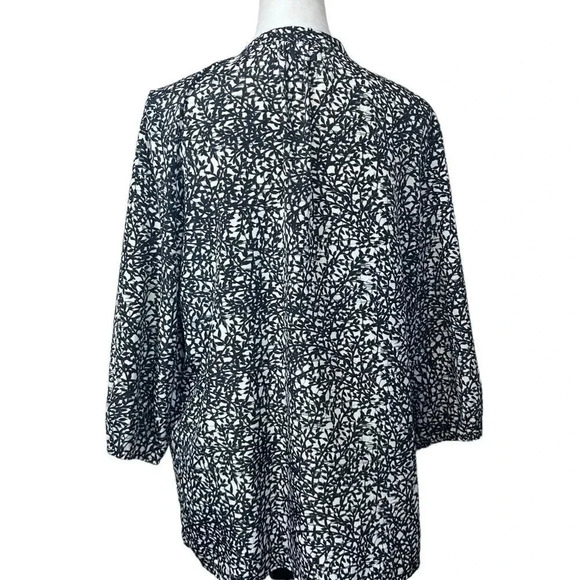 Michael Kors leaf print top with zipper size 10 - Picture 3 of 12